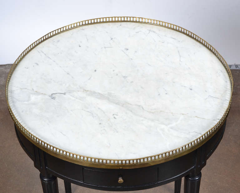 Louis XVI Carrara Marble Top Bouillotte Table 1