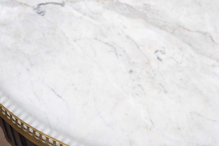Louis XVI Carrara Marble Top Bouillotte Table 2