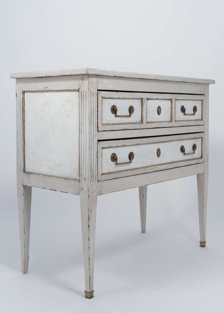 French Louis XVI Painted Cherrywood Chest of Drawers