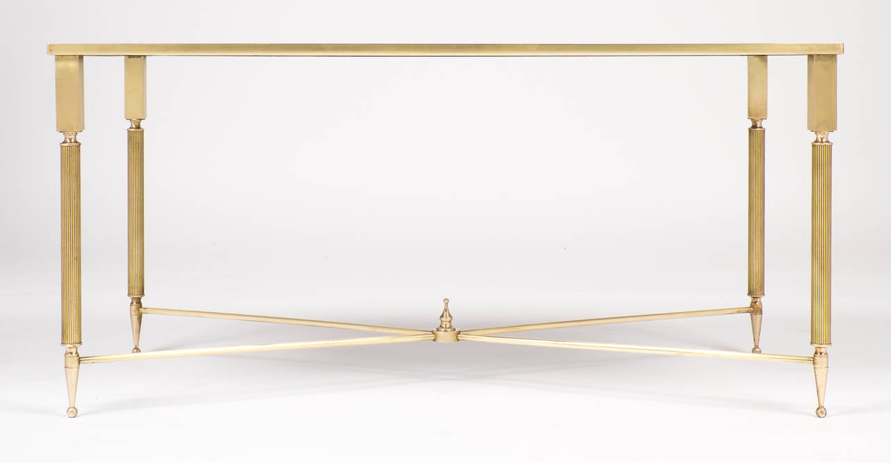 French Art Deco Period Brass Coffee Table