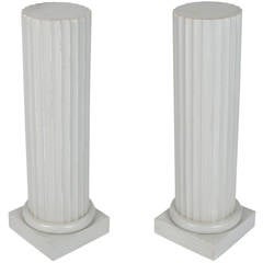 Antique Pair of Painted Wood Columns