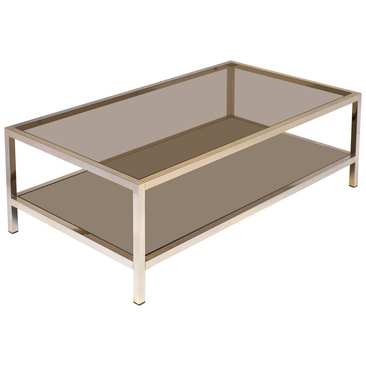 French Vintage Nickel Coffee Table at 1stDibs