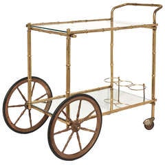 French Bagues Vintage Bamboo   Bar Cart