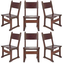 French Renaissance Leather Side Chairs