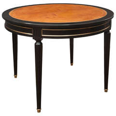 Louis XVI Leather Top Dining or Game Table