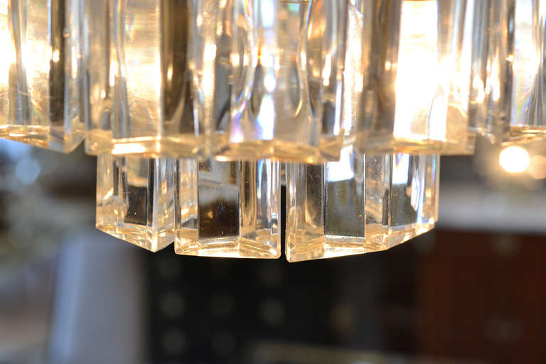 French Vintage Glass Pendant Chandelier 5