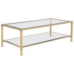 French Vintage Brass Coffee Table