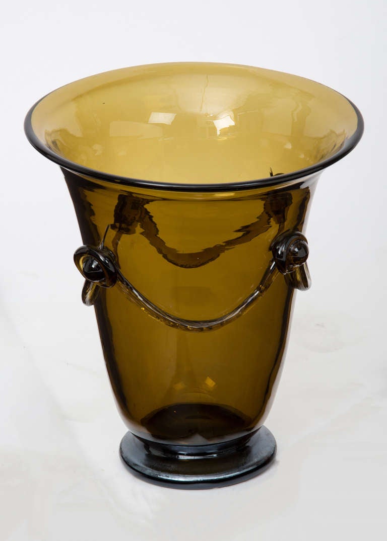 20th Century Smoked Amber Murano Glass Vase