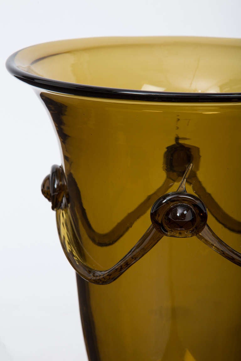 Smoked Amber Murano Glass Vase 3