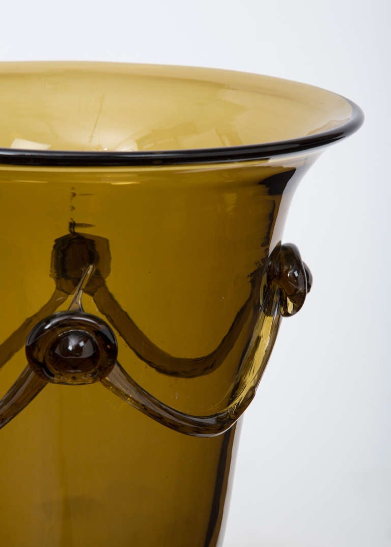 Smoked Amber Murano Glass Vase 5