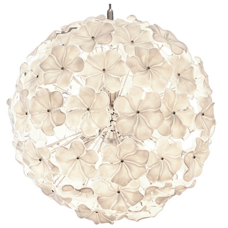 Murano Glass Flower Chandelier by Cenedese For Sale