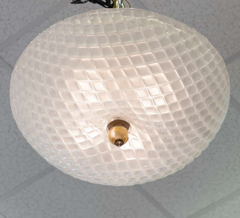 Italian Murano Frosted Glass Ceiling Fixture