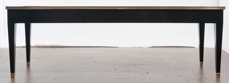 Art Deco French Directoire Leather-Top Coffee Table