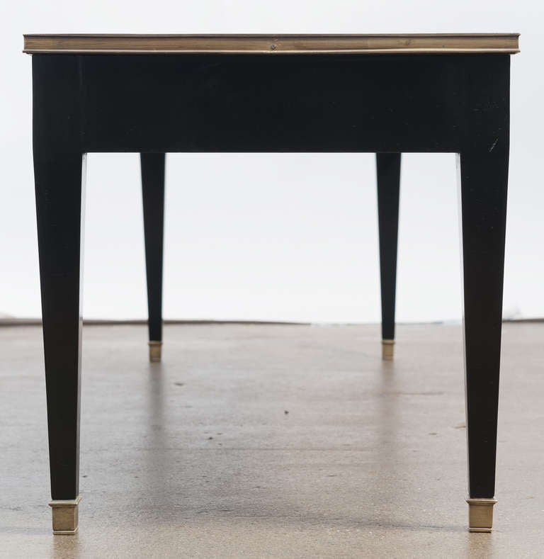 French Directoire Leather-Top Coffee Table In Good Condition In Austin, TX