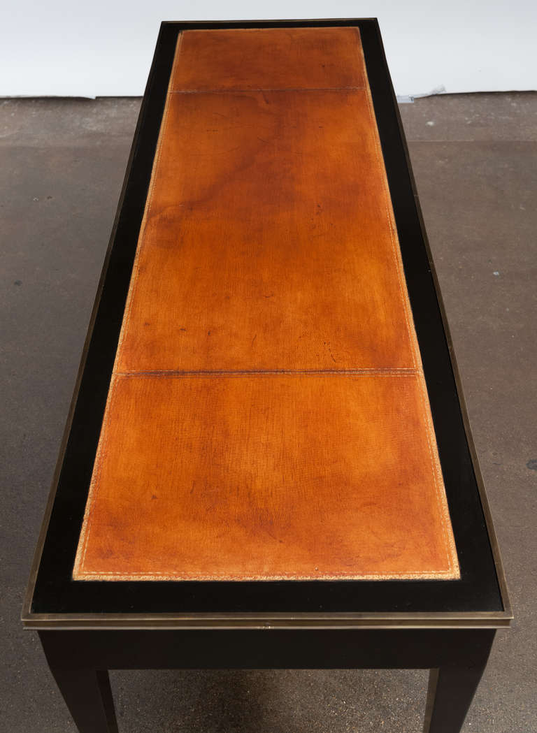 Mid-20th Century French Directoire Leather-Top Coffee Table