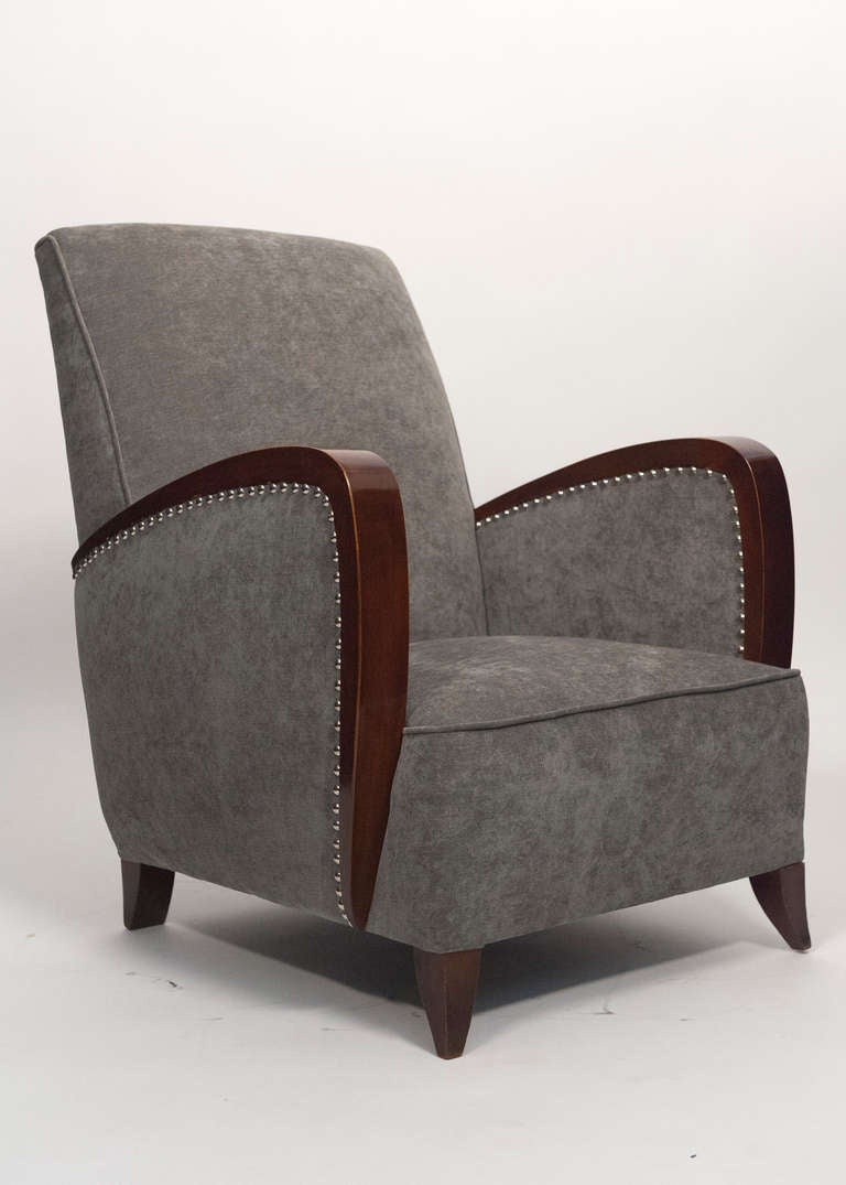Mid-20th Century French Art Deco Pair of Armchairs