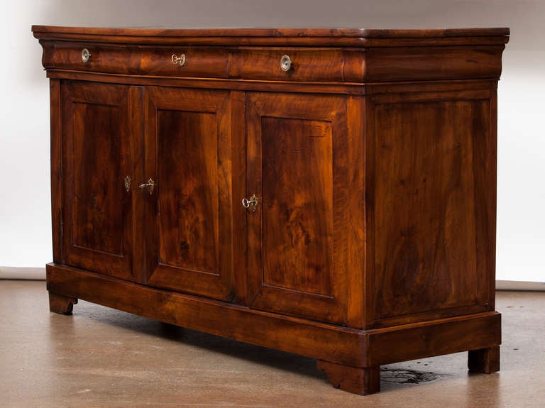 French Louis Philippe Solid Walnut Buffet Enfilade