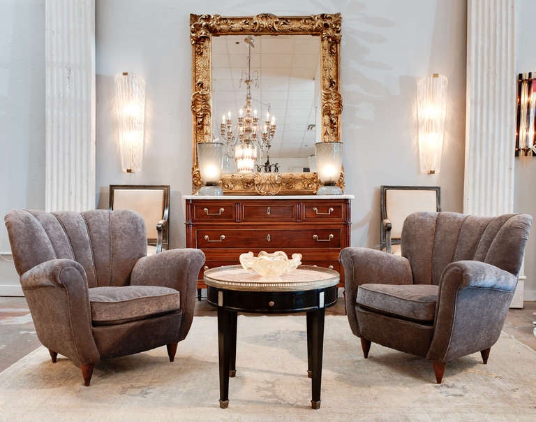 French Directoire Mahogany & Marble Top Bouillotte Table
