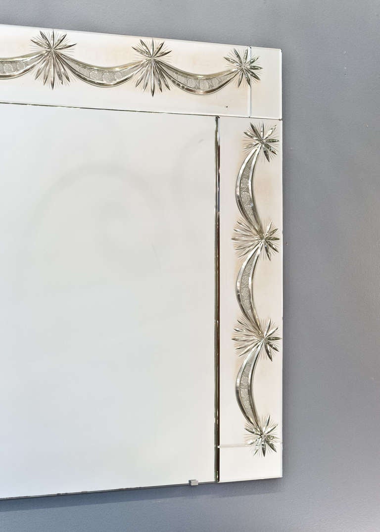 Mid-20th Century Venetian Glass Wall Mirror
