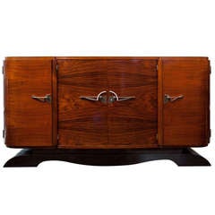 Dynamic French Art Deco Period Rosewood Buffet