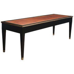 French Directoire Leather-Top Coffee Table