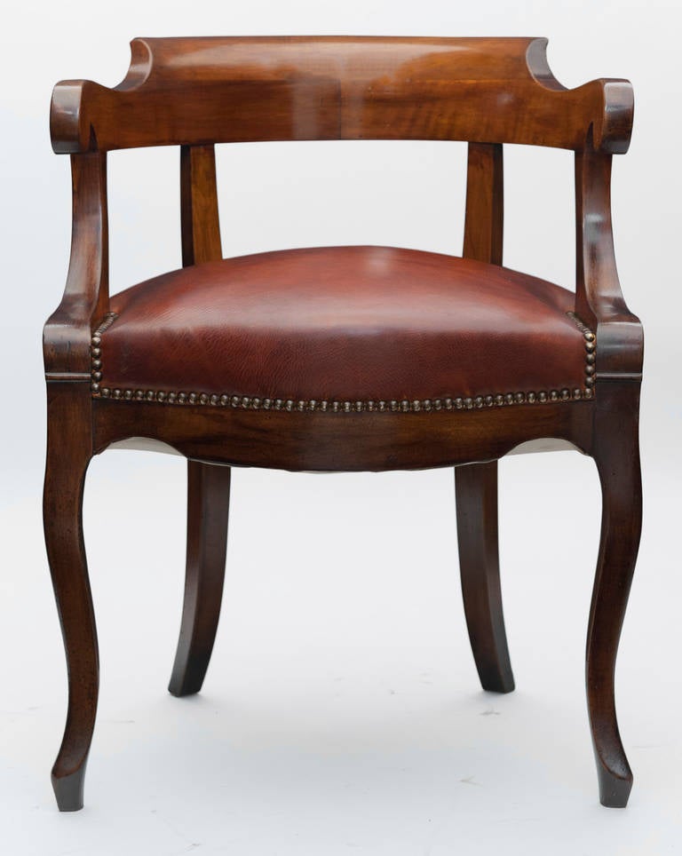 French Louis Philippe Period Walnut Armchair In Good Condition In Austin, TX