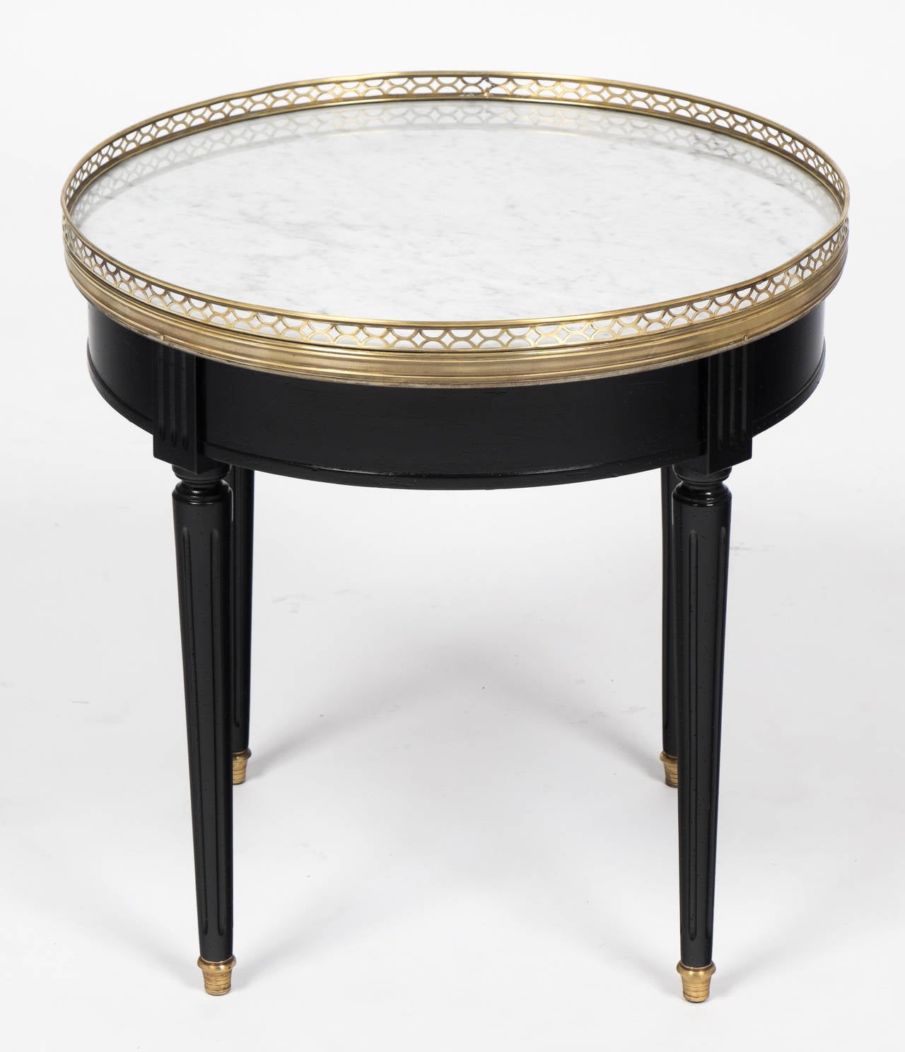 Vintage Louis XVI Style Marble-Top Side Table In Good Condition In Austin, TX