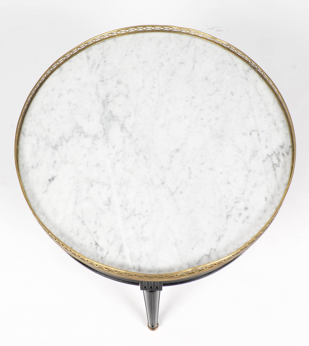 Mahogany Vintage Louis XVI Style Marble-Top Side Table