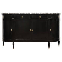 French Louis XVI Buffet "Credence" with Gray Marble Top