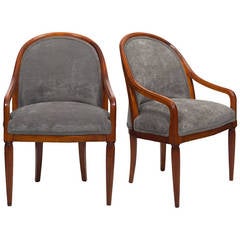 French Art Deco Ruhlmann Style Armchairs
