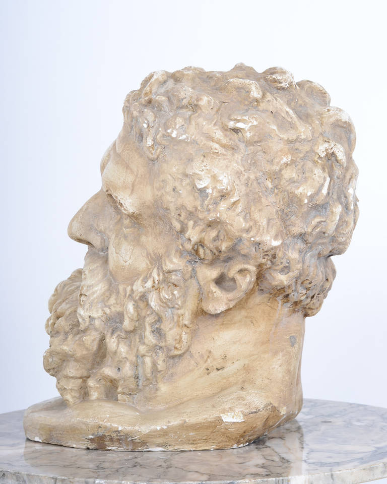 Plaster French Antique 19th Century Bust of Hercules