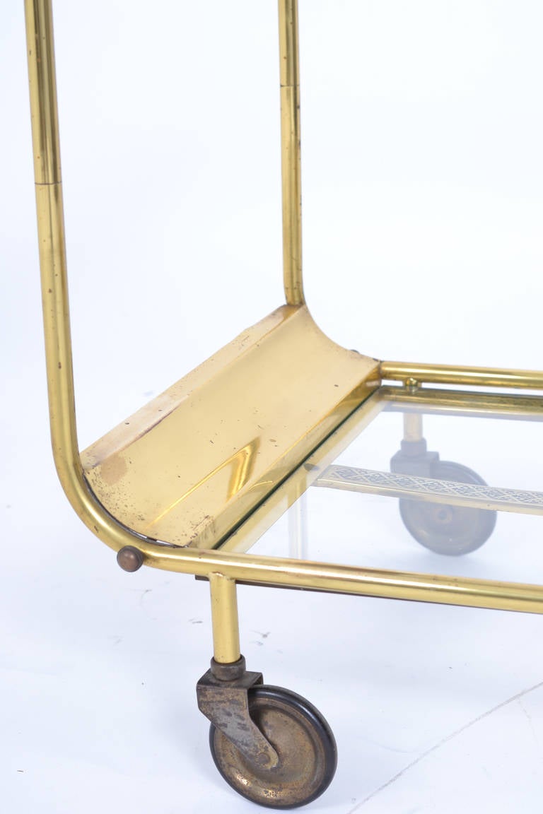 French Art Deco Brass and Glass Bar Cart at 1stdibs