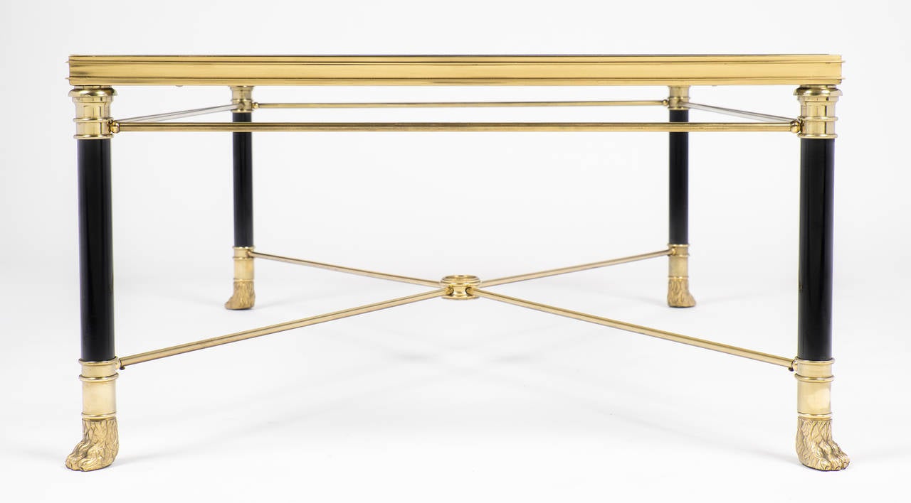 Brass French Vintage Coffee Table by Maison Raphael