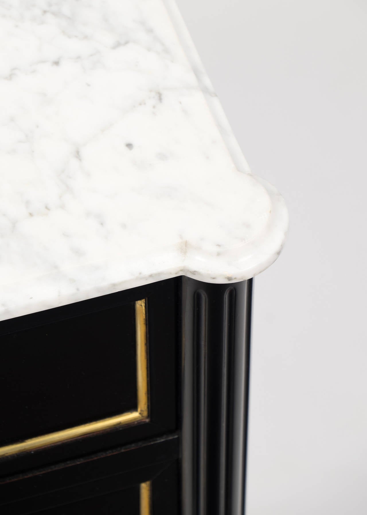 Brass Louis XVI Marble-Top Chest of Drawers