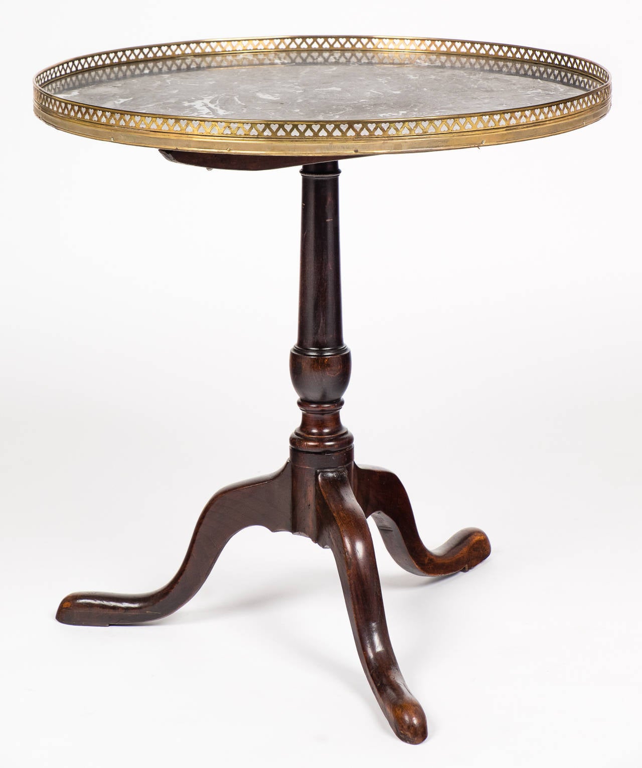 French Louis XVI Marble-Top Pedestal Table In Good Condition In Austin, TX