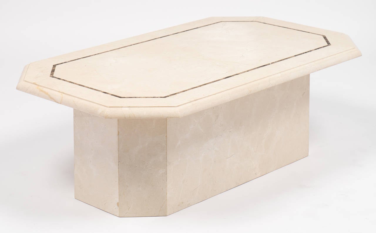 Mid-Century Modern French Vintage Travertine Coffee Table