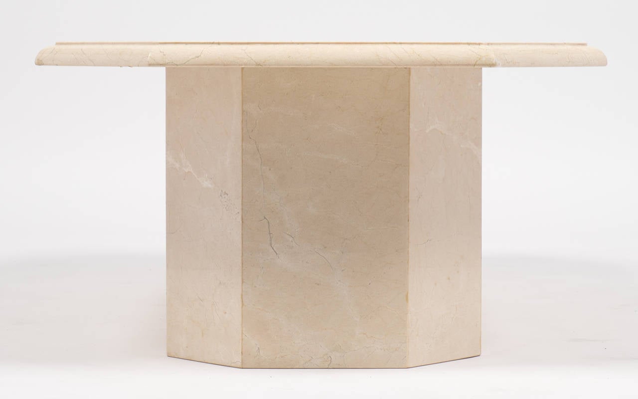 French Vintage Travertine Coffee Table In Good Condition In Austin, TX