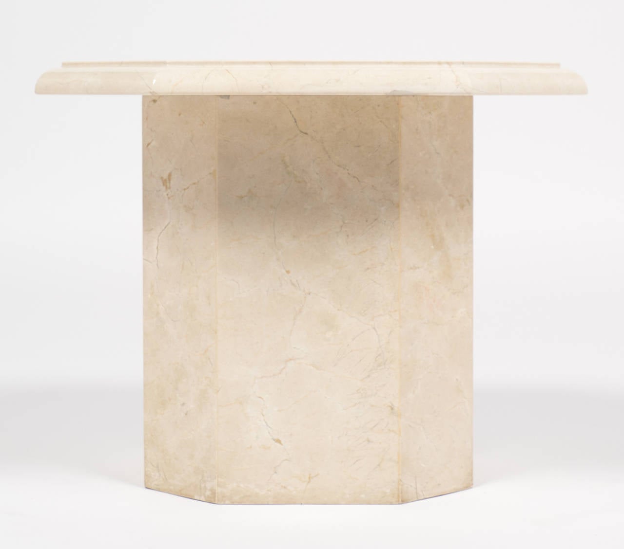 French Vintage Pair of Travertine Side Tables In Good Condition In Austin, TX