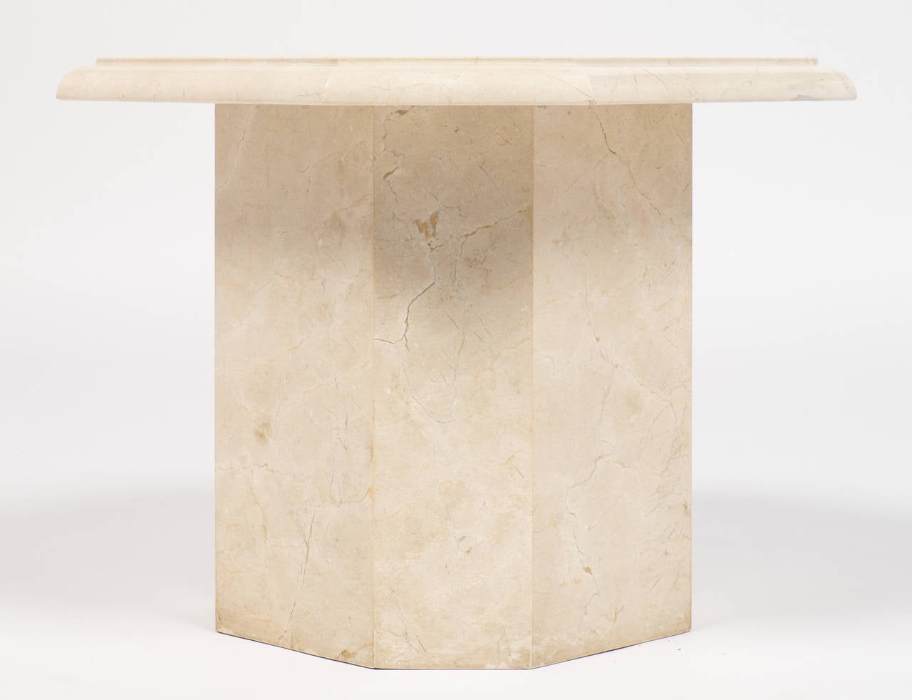 Late 20th Century French Vintage Pair of Travertine Side Tables