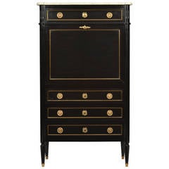 Antique Louis XVI Marble Top Secretaire