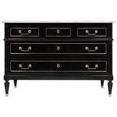 Louis XVI Carrara Marble-Top Chest of Drawers