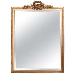 Elegant 19th c Louis XVI Gold Leaf Mirror