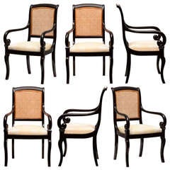 Set of 6  French Restauration Style Armchairs