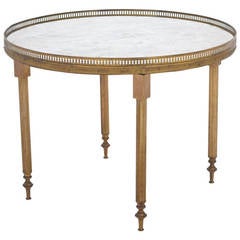 Antique Louis XVI Style Marble Top Bouillotte Table