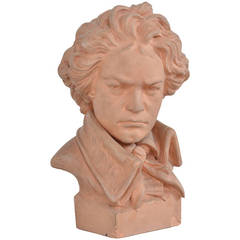 Antique Terra Cotta Bust of Beethoven