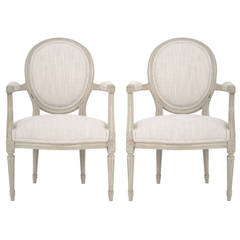 French Louis XVI Pair of Armchairs