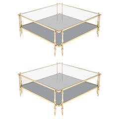French Vintage Pair of Coffee Tables by Maison Jansen