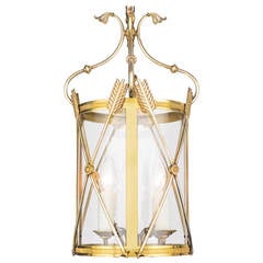 French Antique Brass Lantern with Arrows