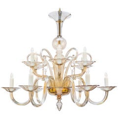 Murano Amber Glass Chandelier