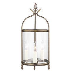French Antique Bronze and Glass Lantern